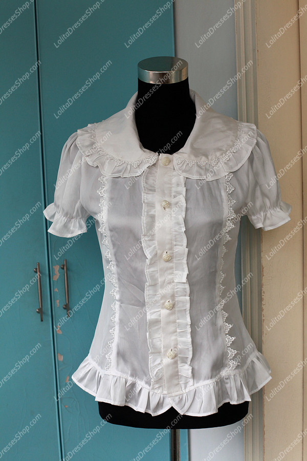 Sweet Cotten Summer 3WAY Souffle Song Chiffon Lolita Shirt