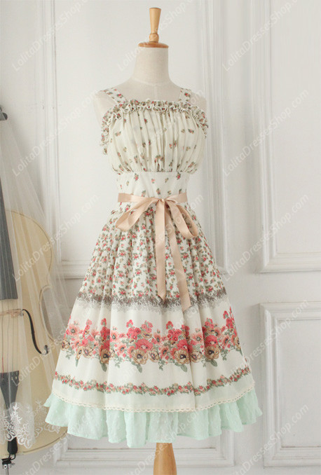 Chiffon Lace Fashion Vintage Gaeden Pastoral embroidery Lolita Dress