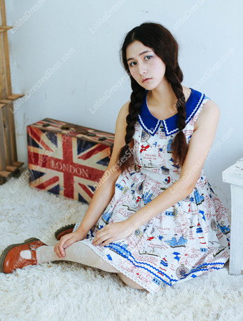 Sailor preppy chic Vintage cotton Lolita Dress