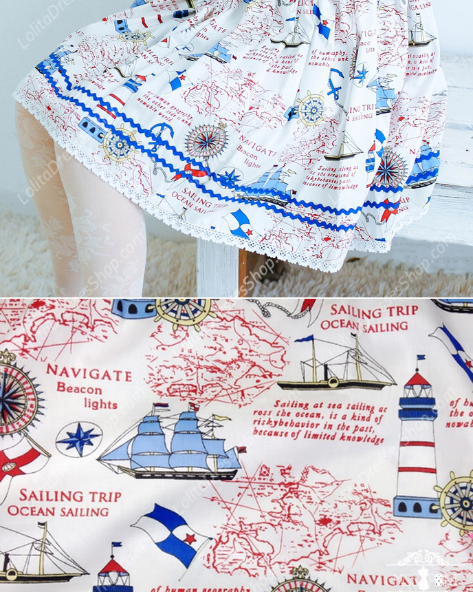 Sailor preppy chic Vintage cotton Lolita Dress