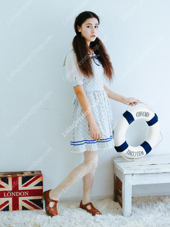 Sailor preppy chic Vintage peaceful sea cotton Lolita Dress