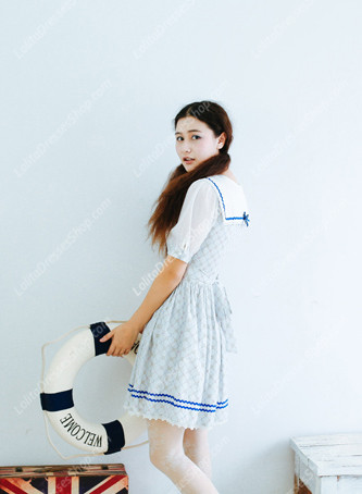 Sailor preppy chic Vintage peaceful sea cotton Lolita Dress