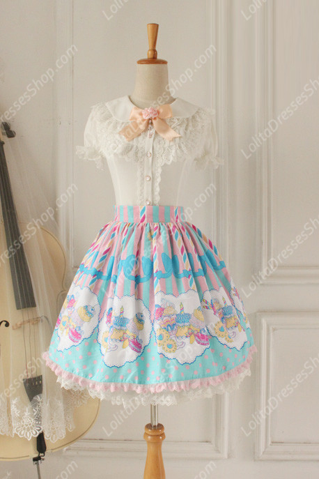 Sweet Party Beautiful Tale Knot Lace Cotton Sk Lolita Skirt