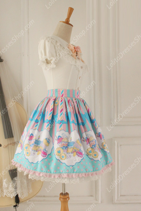 Sweet Party Beautiful Tale Knot Lace Cotton Sk Lolita Skirt