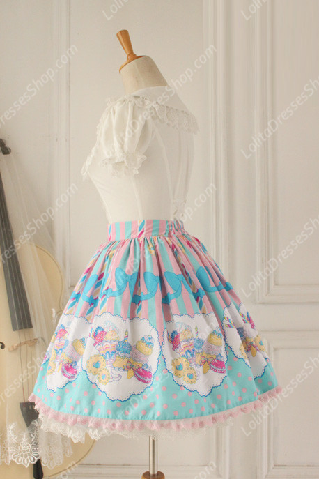 Sweet Party Beautiful Tale Knot Lace Cotton Sk Lolita Skirt