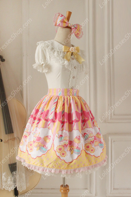 Sweet Party Beautiful Tale Knot Lace Cotton Sk Lolita Skirt