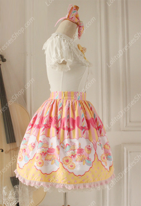 Sweet Party Beautiful Tale Knot Lace Cotton Sk Lolita Skirt