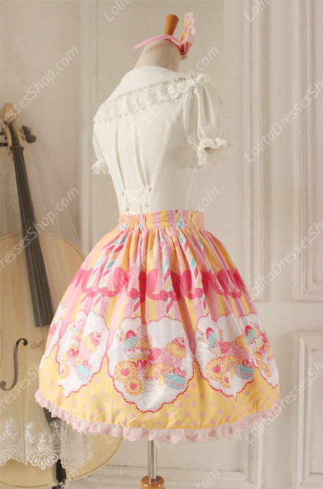 Sweet Party Beautiful Tale Knot Lace Cotton Sk Lolita Skirt