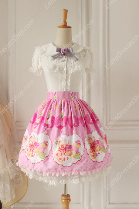 Sweet Party Beautiful Tale Knot Lace Cotton Sk Lolita Skirt