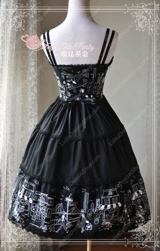 Afternoon Down Print Knot Lace Cotton Magic Tea Party Lolita Dress