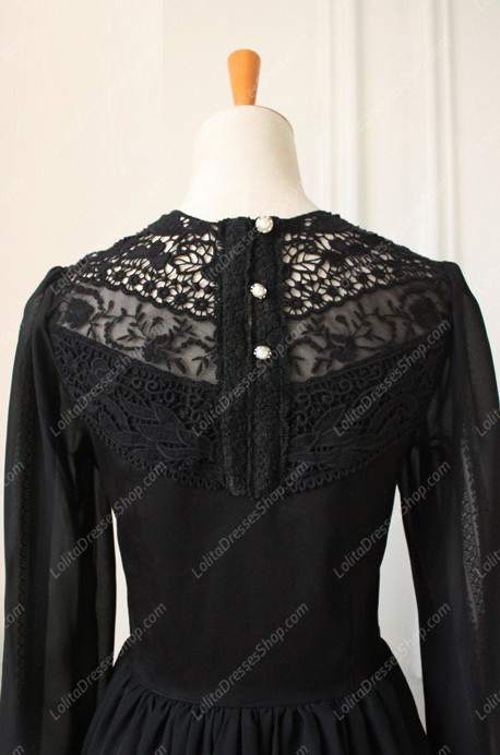 Downton Abbey Vintage Lace cardigan Front Gothic Lolita Long Dress