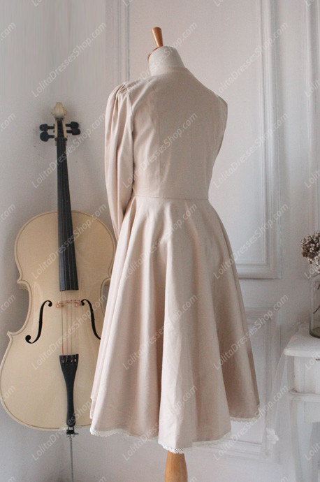 Downton Abbey Classic Lace champagne color Long Lolita Dress