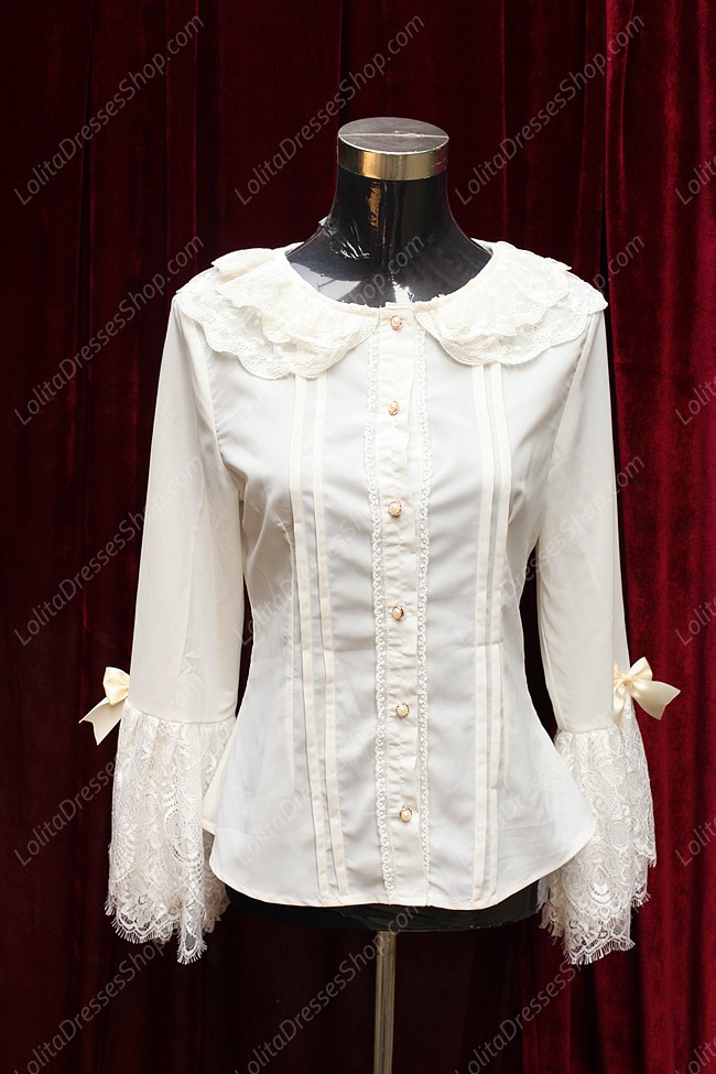 Sweet Cotten Choosing Flower Girl Souffle Song Lolita Lace Chiffon Shirt