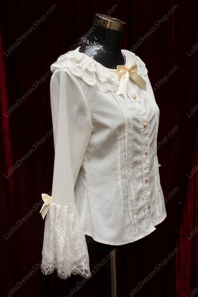 Sweet Cotten Choosing Flower Girl Souffle Song Lolita Lace Chiffon Shirt