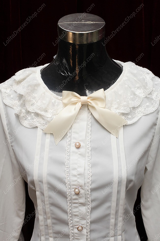 Sweet Cotten Choosing Flower Girl Souffle Song Lolita Lace Chiffon Shirt