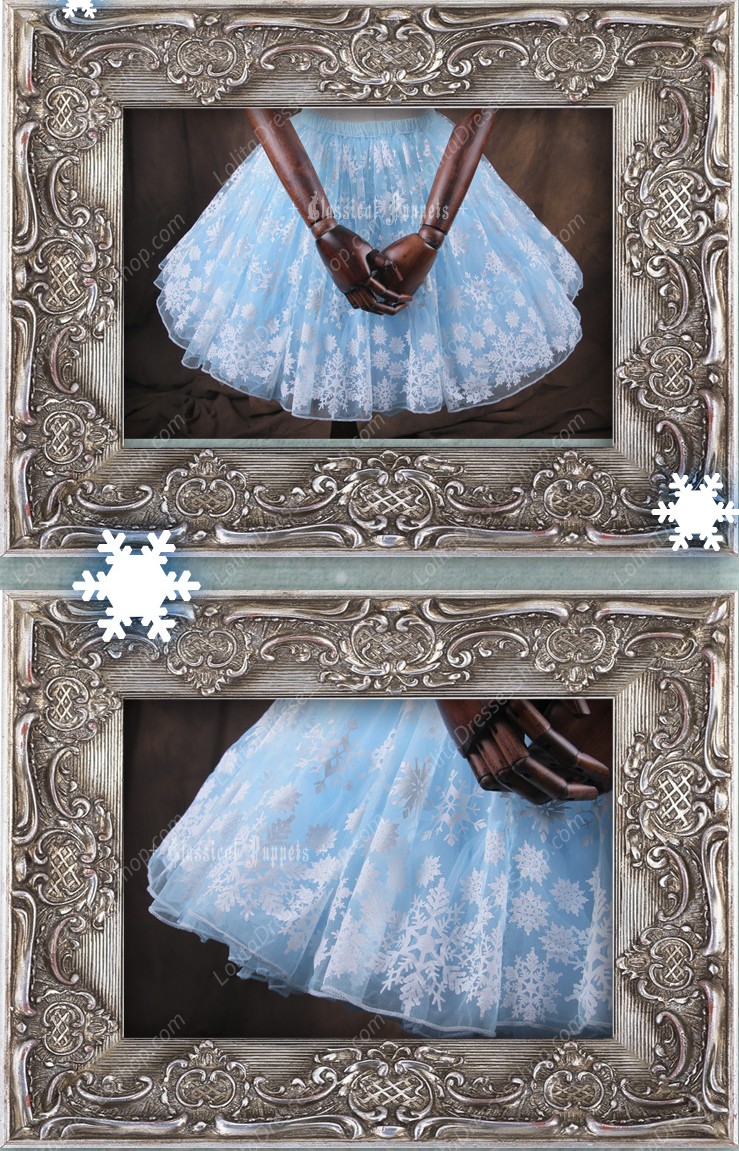 Sweet Frozen Organdy Sky Blue Classical Puppets Petticoat