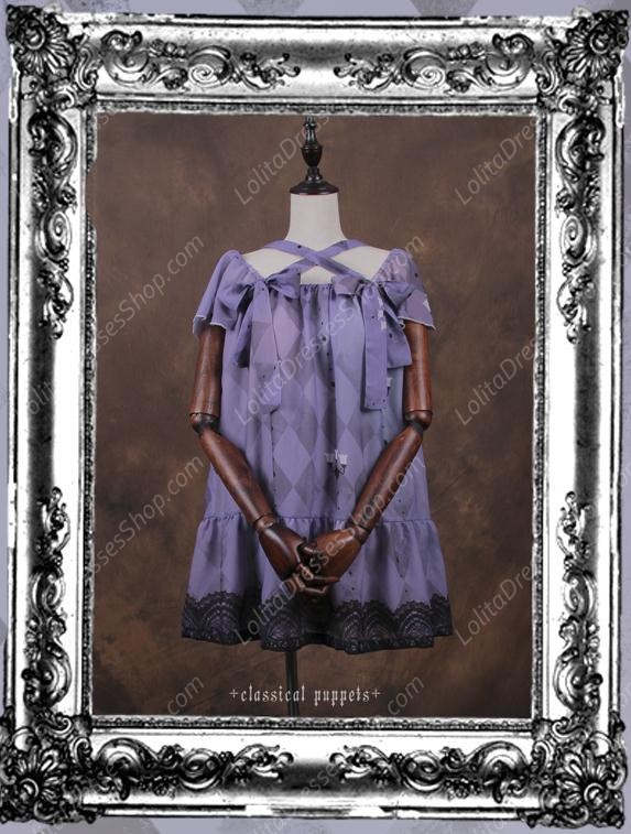 Sweet Butterfly Dance Chiffon Butterfly Sleeve Classical Puppets Lolita Doll Dress