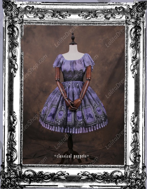 Sweet Butterfly Dance Chiffon Butterfly Sleeve Classical Puppets Lolita Dress