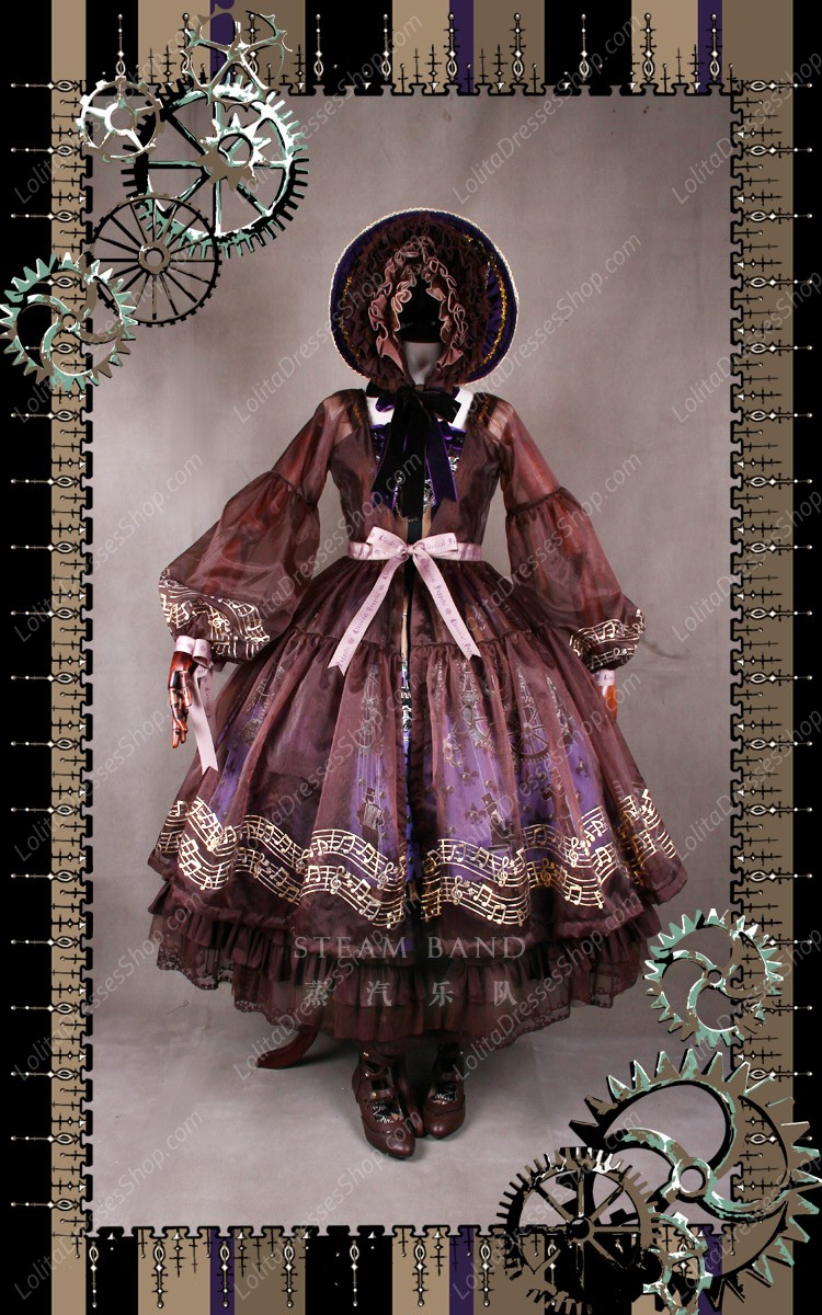 Sweet Steam Band Gilt Silver Classical Puppets Lolita Overskirt