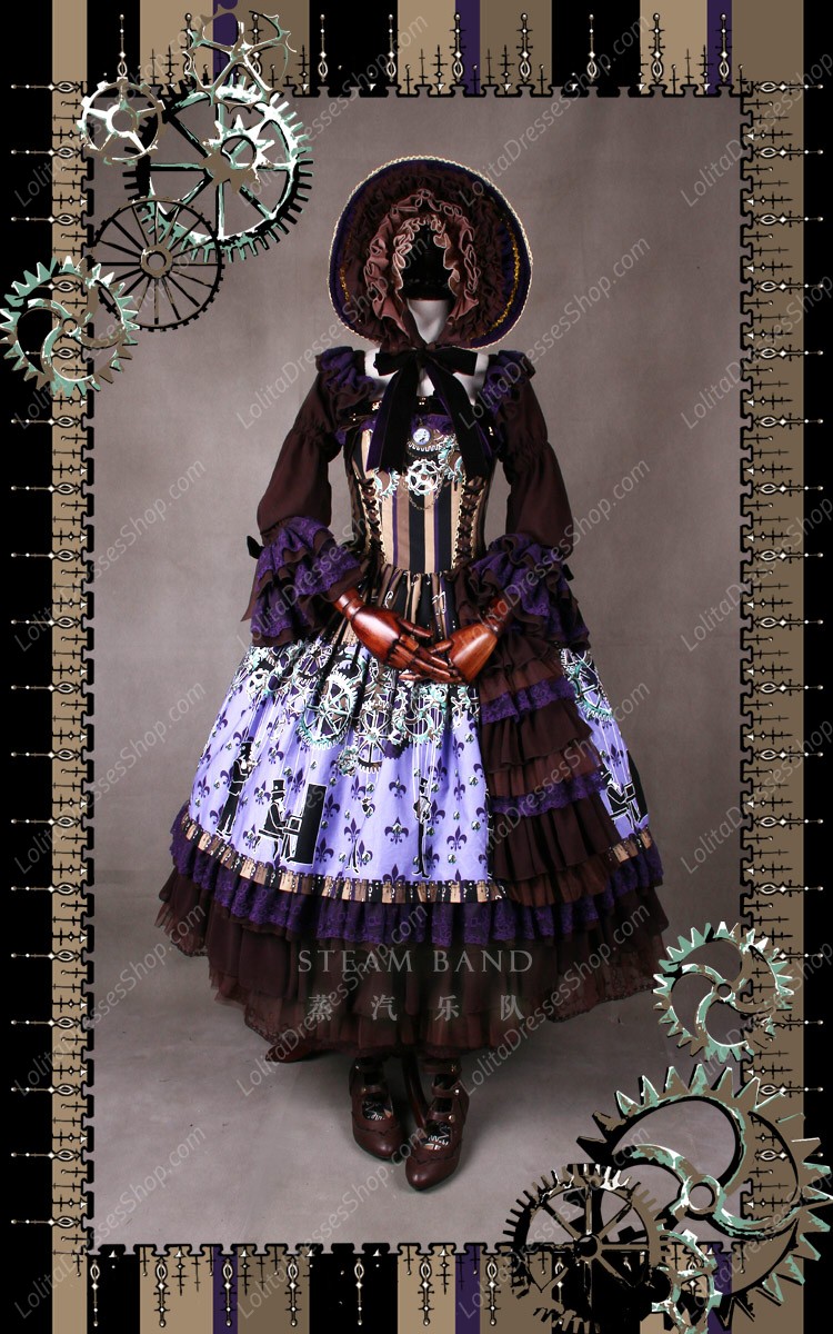 Sweet Steam Band Long Sleeves Classical Puppets Lolita Dress OP