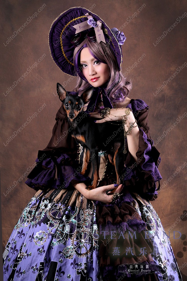 Sweet Steam Band Long Sleeves Classical Puppets Lolita Dress OP