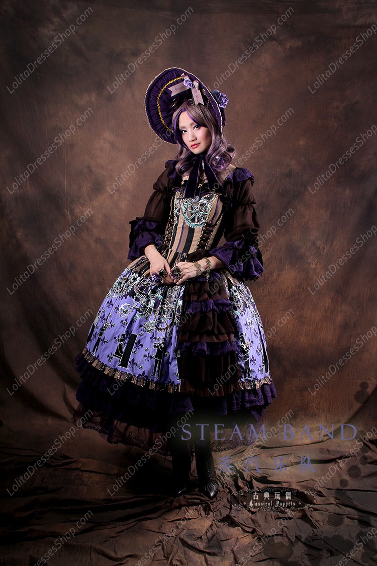 Sweet Steam Band Long Sleeves Classical Puppets Lolita Dress OP