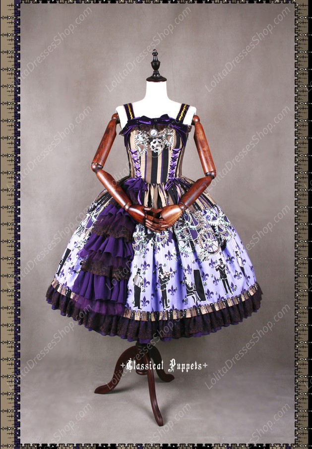 Sweet Steam Band Strap Classical Puppets Lolita Dress JSK