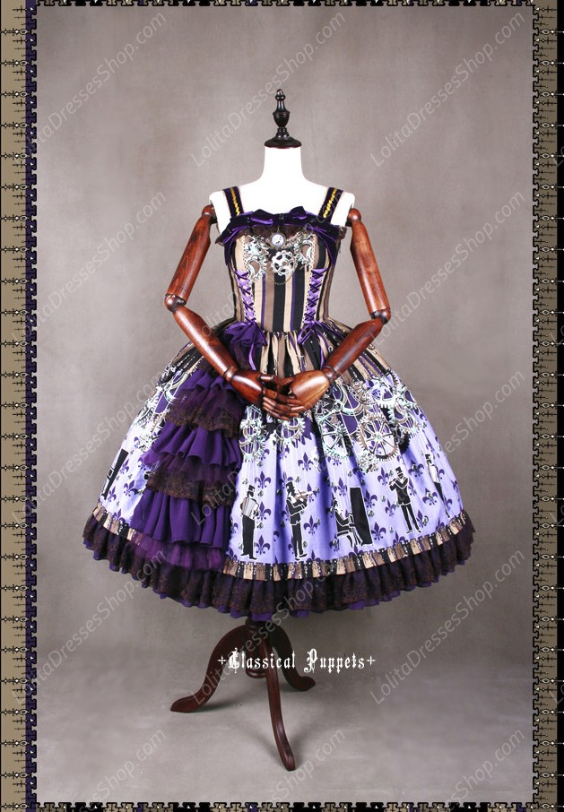 Sweet Steam Band Strap Classical Puppets Lolita Dress JSK