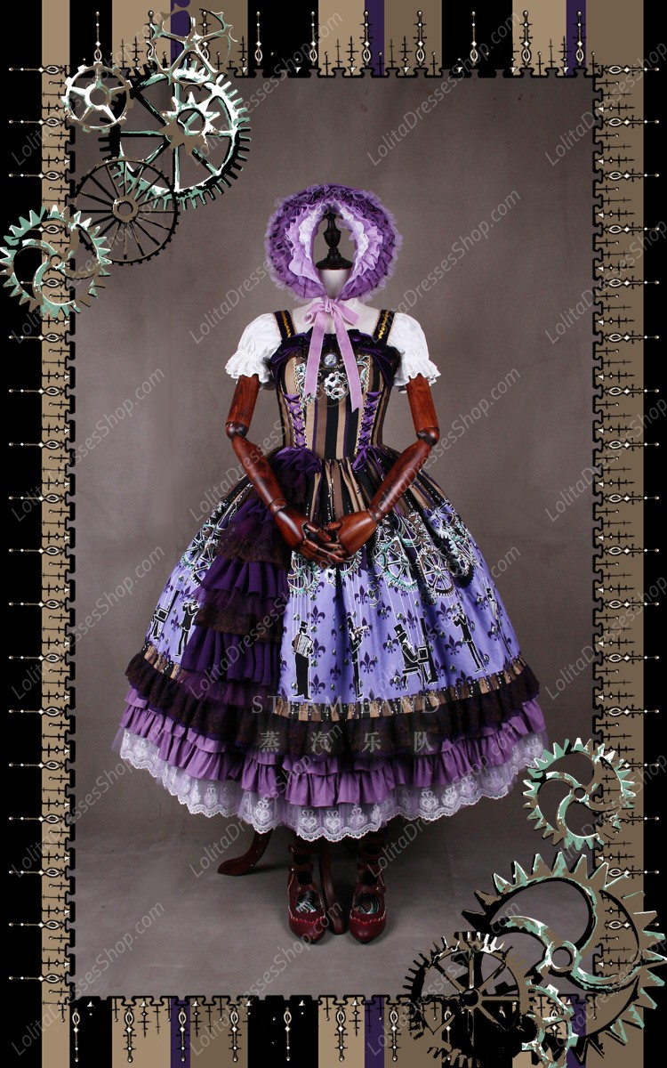 Sweet Steam Band Strap Classical Puppets Lolita Dress JSK