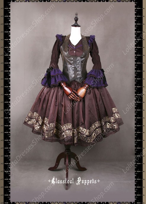 Sweet Steam Band Leather Double Breasted Classical Puppets Lolita Vest