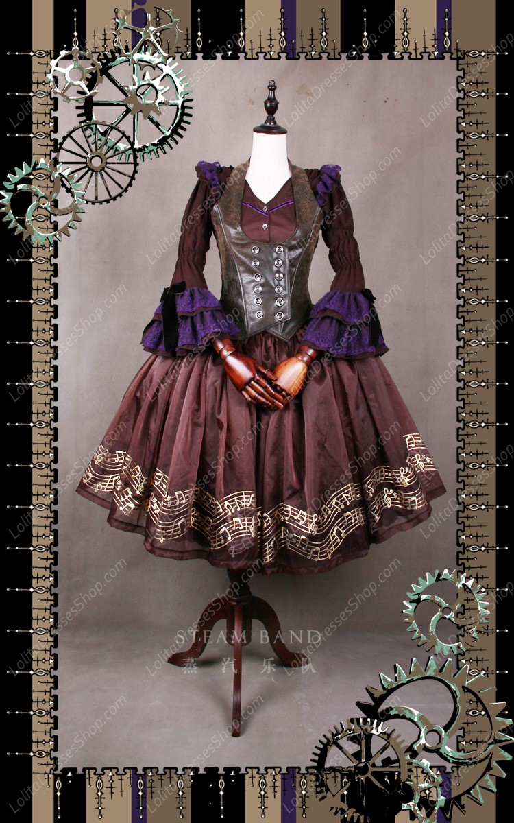 Sweet Steam Band Leather Double Breasted Classical Puppets Lolita Vest