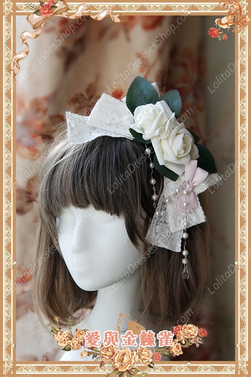 Sweet Cotten Original Printing Love & Canary Infanta Lolita Headdress Flower