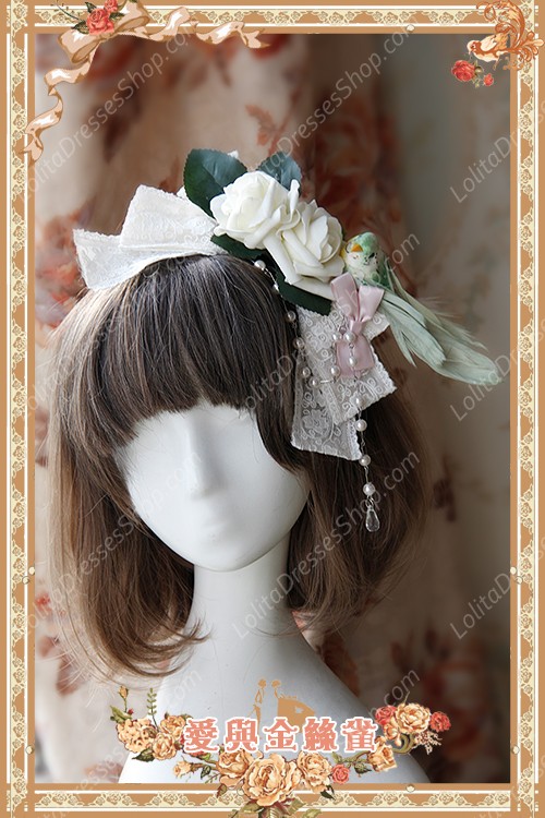 Sweet Cotten Original Printing Love & Canary Infanta Lolita Headdress Flower