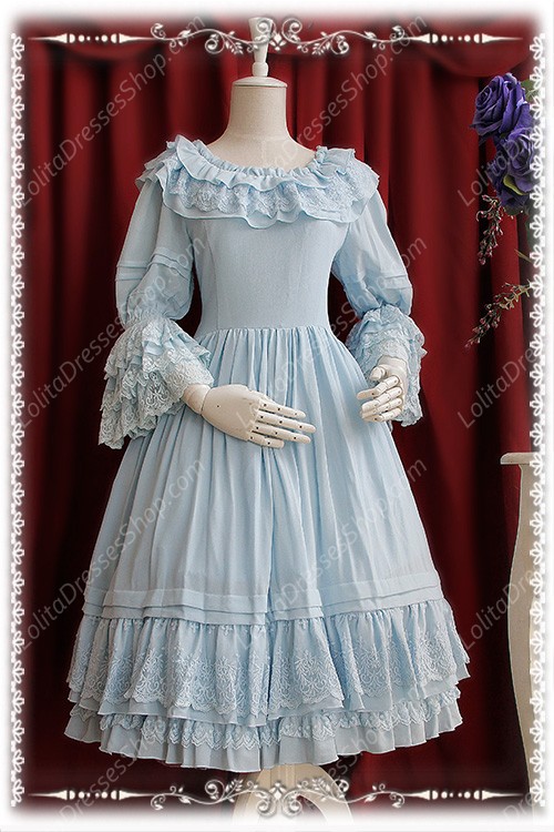 Sweet Cotten Gorgeous Chiffon Infanta Lolita OP