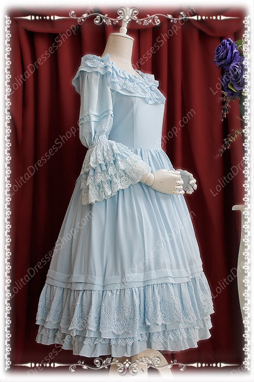 Sweet Cotten Gorgeous Chiffon Infanta Lolita OP