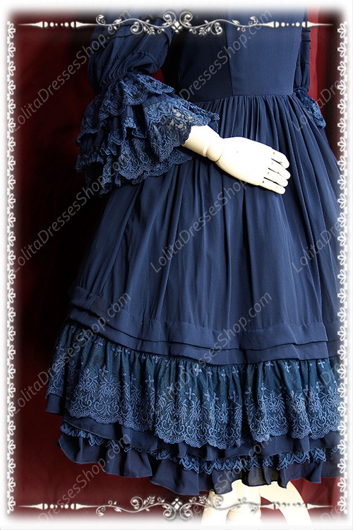 Sweet Cotten Gorgeous Chiffon Infanta Lolita OP