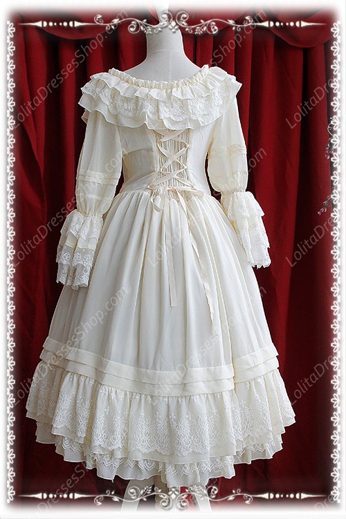 Sweet Cotten Gorgeous Chiffon Infanta Lolita OP