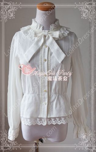 Sweet Cotten Easy Dark Stripe Magic Tea Party Lolita Shirt