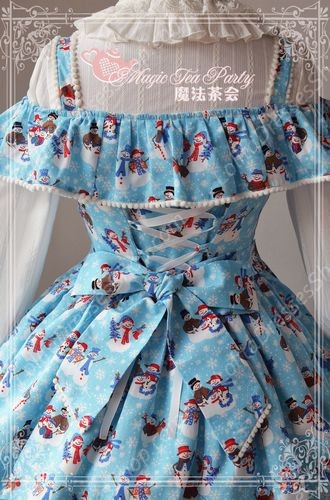 Sweet Cotten The Little Snowman Print Ball Magic Tea Party Lolita JSK