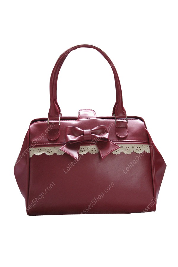 Rafaek PU Lace Bow Lolita Handbag