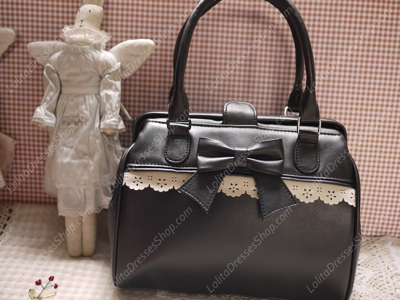 Rafaek PU Lace Bow Lolita Handbag