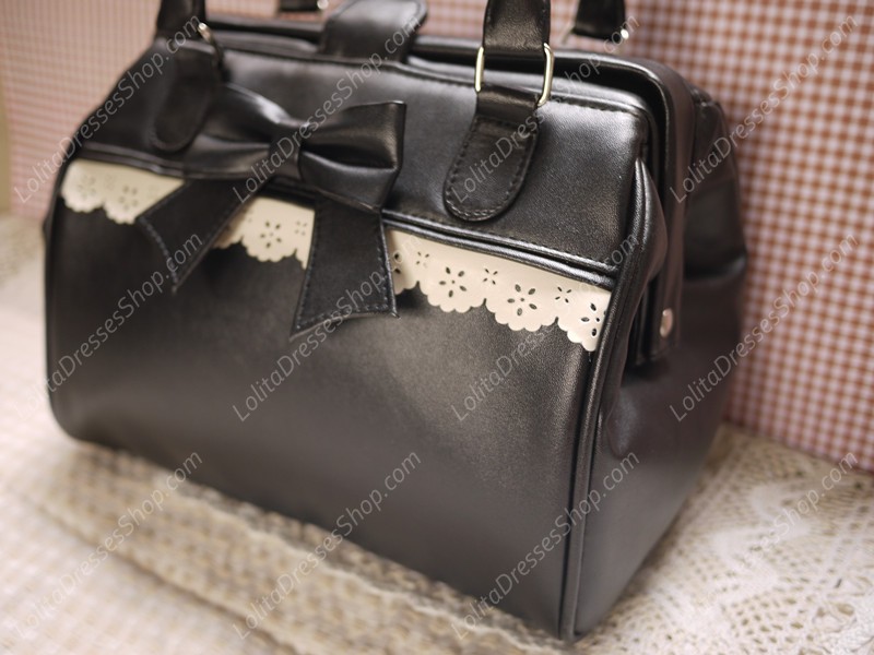 Rafaek PU Lace Bow Lolita Handbag