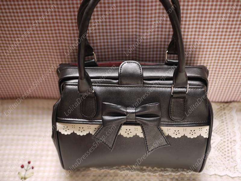 Rafaek PU Lace Bow Lolita Handbag
