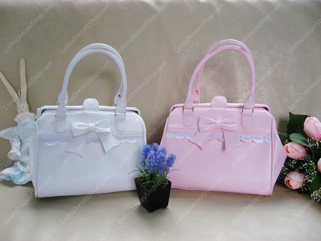 Rafaek PU Lace Bow Lolita Handbag