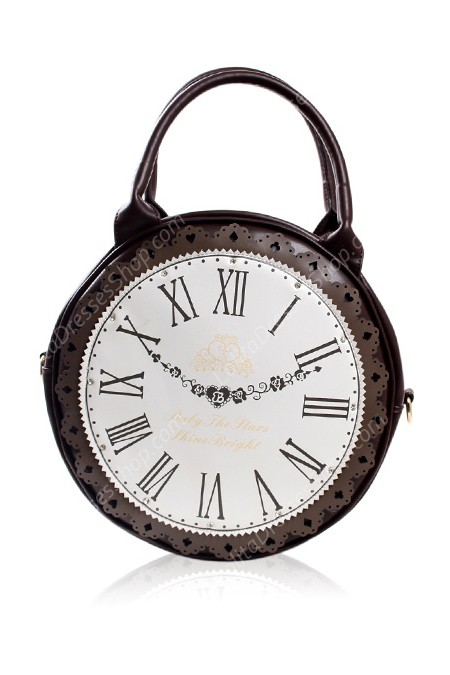 Fashion Retro Clock Prototype Lace Lolita Handbag