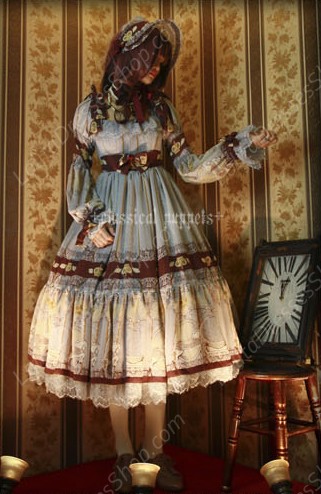 Chiffon Royal Carousel Long Sleeve Luxury Classical Puppets Lolita Dress