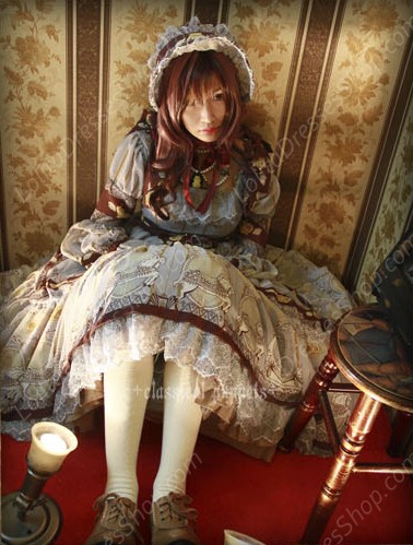 Chiffon Royal Carousel Long Sleeve Luxury Classical Puppets Lolita Dress