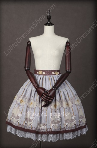 Chiffon Royal Carousel Lace Classical Puppets Lolita SK Bust Skirt