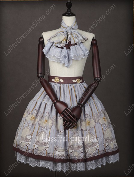Chiffon Royal Carousel Lace Classical Puppets Lolita SK Bust Skirt