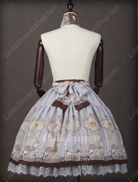Chiffon Royal Carousel Lace Classical Puppets Lolita SK Bust Skirt